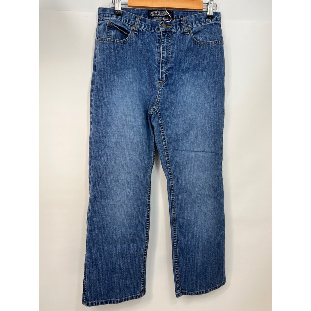 Vintage Chico's Denim Authentic Jeans Size 1 Medium Bootcut Stretchy‎ Denim